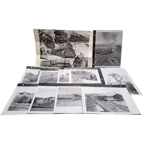 Vintage Lot of 19 Railway Photography Pictures and 1 Folded Wall Poster - Picture 1 of 7